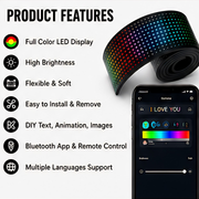 LED Matrix Panel Flexible RGB Car Display with App & Remote Control (1 Feet)