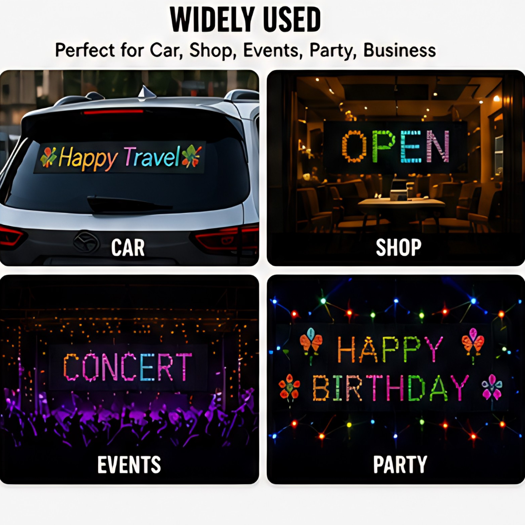 LED Matrix Panel Flexible RGB Car Display with App & Remote Control (1 Feet)