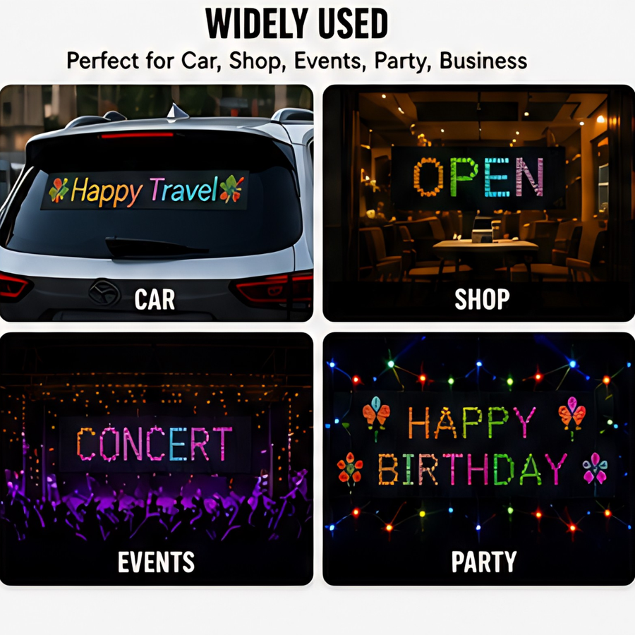 LED Matrix Panel Flexible RGB Car Display with App & Remote Control (1 Feet)